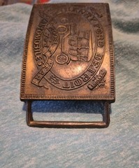 Vintage Henry Ford Detroit Belt Buckle w Model T Record Year Business & Pleasure