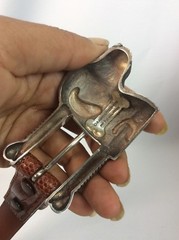 Barry Kieselstein cord sterling Silver Dog Labrador buckle Brown Lizard belt