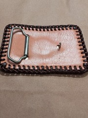 Brown Leather Deer Head Western Hunting Frame Belt Buckle, Metal, Fits 1.5 in