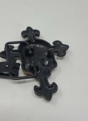 Belt buckle gold skull on cross men accessories metal gothic biker dark