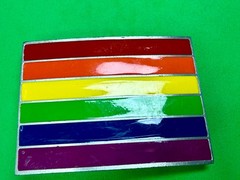 Rainbow Pride Flag LGBTQ Movement Enameled Great American Prod 2005 Belt Buckle