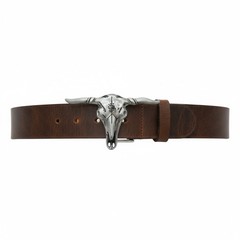 Men Women Casual Western Silver Color Metal Belt Buckle Long Horn Texas Cow Bull