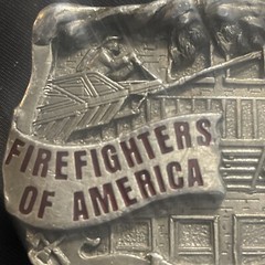 Vintage Solid Brass Firefighters Of America Belt Buckle Limited Made In USA