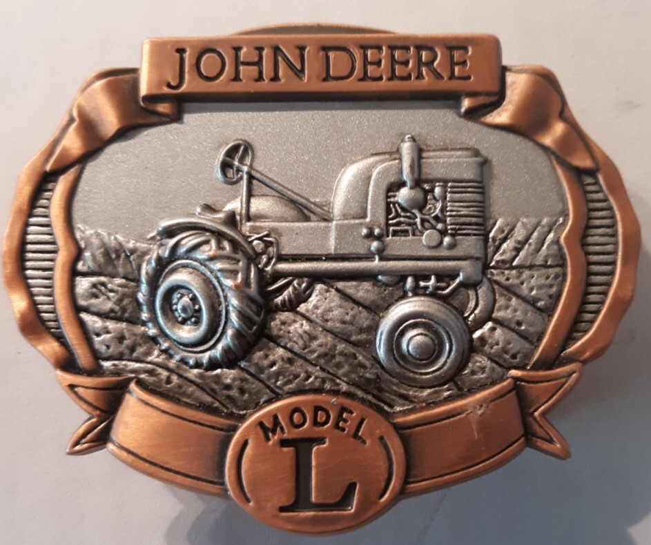 belt buckle John Deere Model L limited edition 2008 Bradford Exchange silver