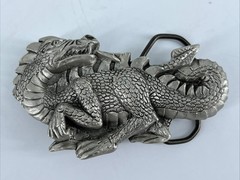 Dragon Fantasy Fire Breathing Medieval Creature Monster Belt Buckle 1984 PEWTER