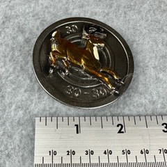 Vtg Great American Buckle Co 1980 Deer Buck 30-30 Chicago USA #478 Round
