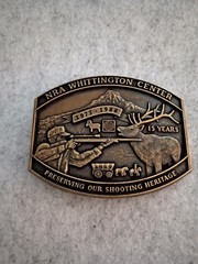 1988 NRA WHITTINGTON CENTER BELT BUCKLE 15 Year Brass USA 3.5×2.75&Prime;
