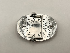 Gothic Cross Belt Buckle Silver Tone Ornate Oval Biker 4.1oz【CCKRO】