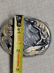 vintage WOLF belt buckle NATIVE AMERICAN INDIAN siskiyou SOUTHWESTERN engamel