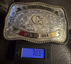 Montana Silversmiths Sterling Silver Gold Filled Engraved Anniversary Buckle