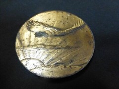 Oden Vintage Brass Belt Buckle Eagle in Flight in Sun Rays