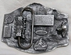Vintage U.S. 🚢NAVY🚢 Pewter Belt Buckle SISKIYOU BUCKLE CO. Oregon, USA 1987