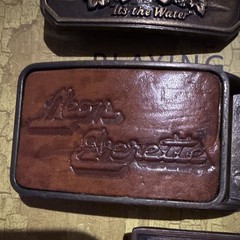 Lot of 5 Western Logo Belt Buckles 1.5in Metal/Leather Antique Finish