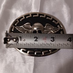 2 Skull Belt Buckles Pirate Biker Unmarked Metal