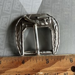 Vintage 1998 Unisex Decorative Belt Buckle 1.25” Wide Belt Pewter