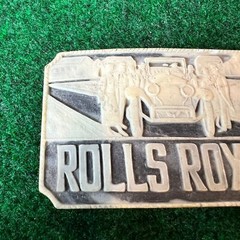 Vintage Rolls Royce Faux Marble Automative Auto Belt Buckle