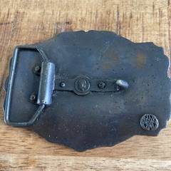 Livingston Wells & Co. Sailing Ship Foreign Domestic Belt Buckle Vintage