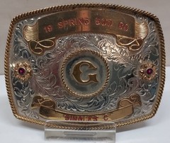1986 – SPRING 500 – SINGLES C – GERMAN SILVER – BELT BUCKLE – listing # 9560