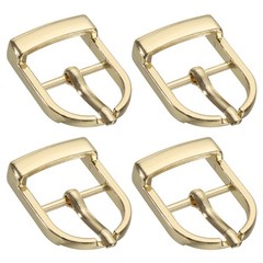 4Pcs 0.67&Prime; Single Prong Belt Buckle Oval Center Bar Buckles for Belt, Gold