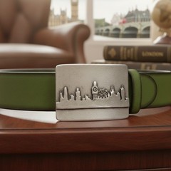 London City Silhouette Belt Buckle Skyline Metal Modern Urban Design
