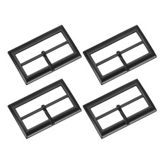 4Pcs Belt Buckle 1.57&Prime; Single Prong Rectangle Buckles Matte Black