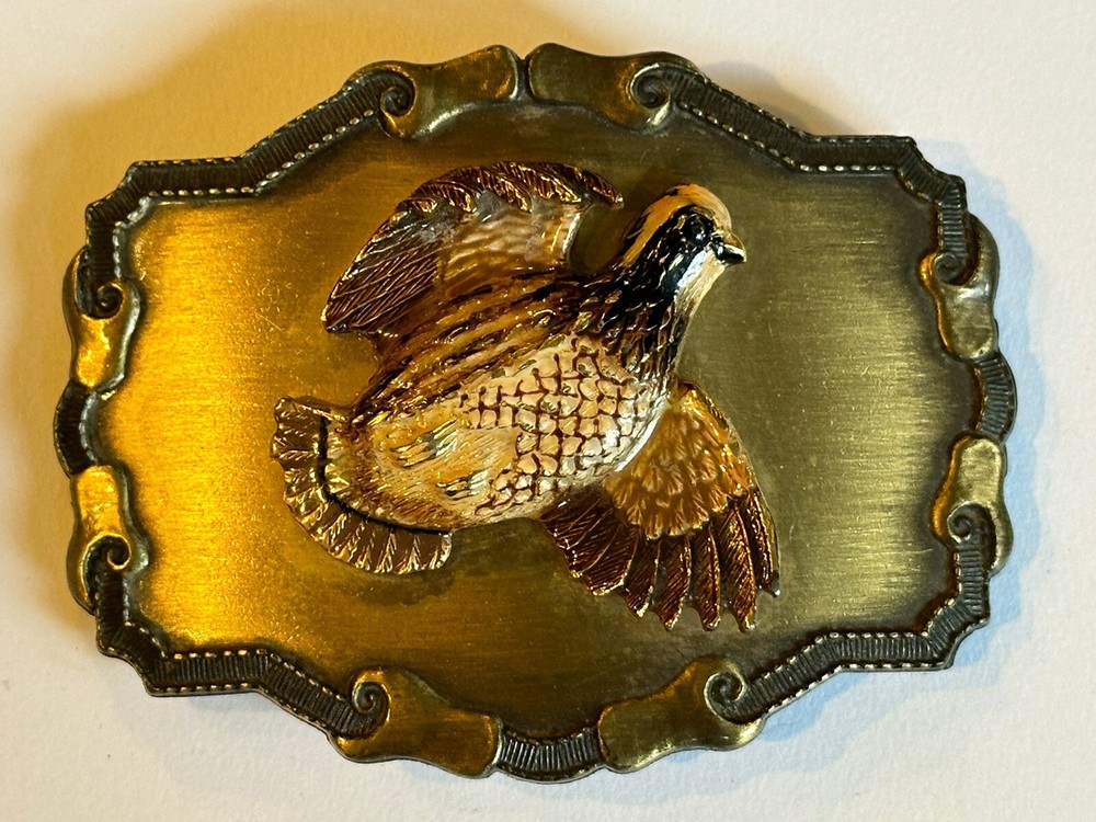 Vintage Quail Bird Belt Buckle 1970s Raintree Jewelry & Co Western Cowboy