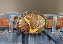 PYTHON Snake skin Belt Buckle SNAKE SKIN LARGE NEW Authentic Handmade western