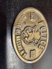 County of Nassau NY 1925-1975 Police Commemorative Belt Buckle Brass Gold Tone