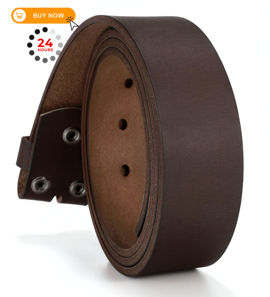 CHAOREN Western Belts for 36-38 (Fits Pants Size 34-36), Full Grain Coffee