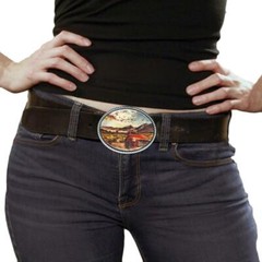 Vintage Truck Belt Buckle – Classic American Silver Handmade Buckle – 627