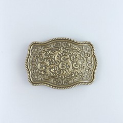Antique Bronze Western Flower Pattern Rectangle Belt Buckle Boucle de Ceinture