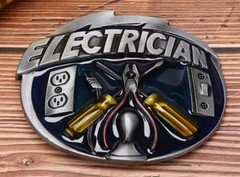 New silver Electrician tool tools Belt Buckle 1.5 in Metal More Trades Available