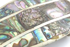 Alpaca Abalone Large Belt Buckle Unisex Mexico Size 3.5 inches 43g L104