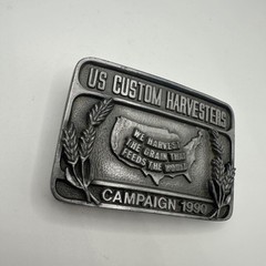 US Custom Harvesters Campaign 1990 Belt Buckle Limited Edition Western Cowboy