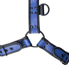 ZZRBVFH Alligator Grain PU Mens Harness Leather Suspenders Adjustable, Blue