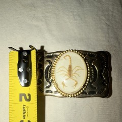 Vintage 1980s Gold Tone Western Belt Buckle Scorpion Cameo Cowboy Unisex