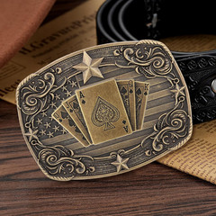 Western Belt Buckle for Men, Vintage Poker Cowboy Belt Buckles Texas Rodeo Acces