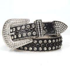 Western Punk Rhinestones Belts For Women Man Diamond Crystal Studded Jeans Belt