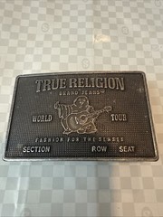 TRUE RELIGION CONCERT TICKET Belt Buckle Silver Tone