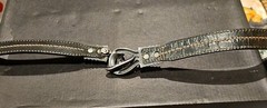 Unique Buckle Leather Belt. Dark Green 36 Inches Unisex