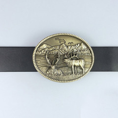 New Original Vintage Deer Wild Life Western Oval Belt Buckle