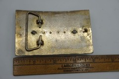 Western Belt Buckle Brass Handmade Mexican Crazy Lace Agate