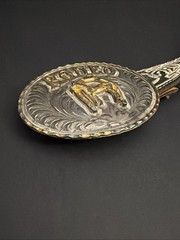 Vintage Artes Valenzuela AV Rodeo Horse Buckle & Charro Belt Mexico