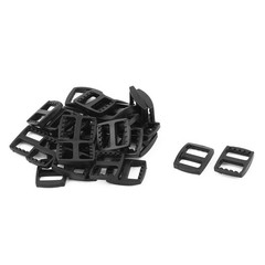 Travel Plastic Adjustable Backpack Glide Buckle Black 15mm Strap Width 30pcs