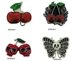 Cherries belt buckles Skull Butterfly Retro Gothic Mens Tattoo Womens Costumes