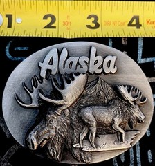 Siskiyou Buckle Co. Lot Alaska Moose 1992 & Native American Buffalo Nickel 1991