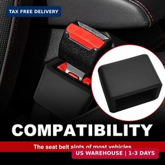 2-Pack Silicone Safety Belt Buckle Holder & Booster | Non-Slip Buckle Fixer for
