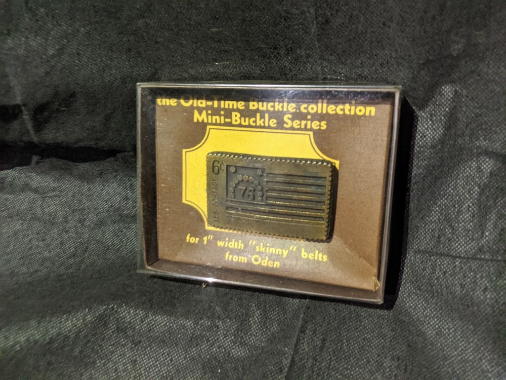 RARE BRAND NEW Vtg ODEN BRASS BELT BUCKLE US POSTAGE STAMP 76 USA AMERICAN