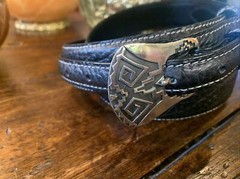 Navajo James Reid LTD Style Sterling Silver Belt Buckle Set 33-37-1.25”✅🦬