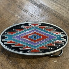 The Great American Buckle Co. Oval Southwestern Geometric Belt Buckle 4010